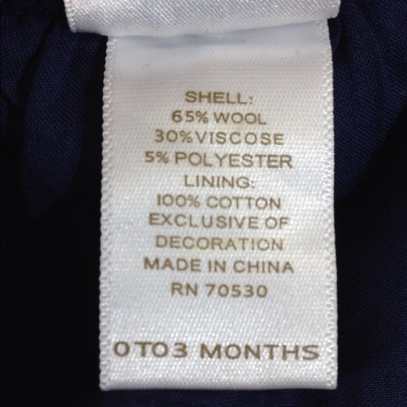 Janie & Jack Layette Boy Blue Wool Shortalls 0-3M - Picture 5 of 8